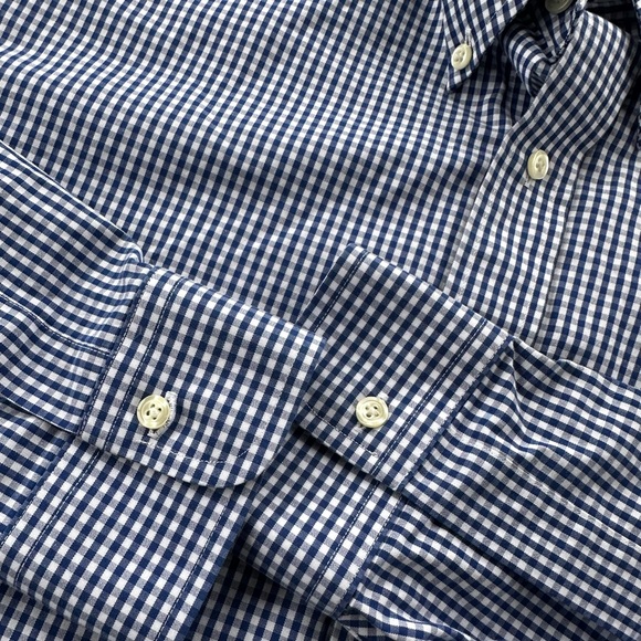BROOKS BROTHERS Men’s Cotton Blue & White Gingham Button Down Shirt - Sz 16H/33 - Picture 5 of 10